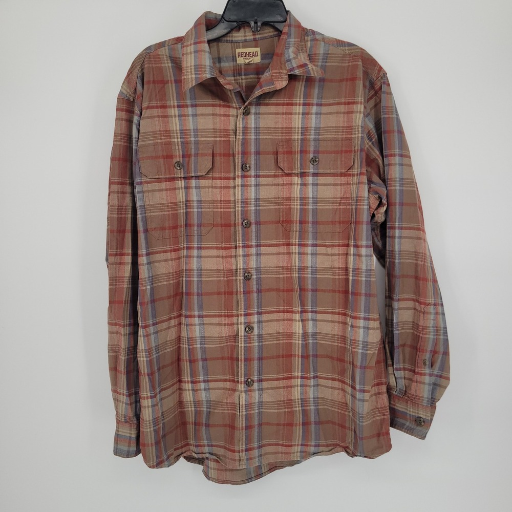 RedHead Mens Large Plaid Button Down Shirt Long Sleeve‎ Size Large